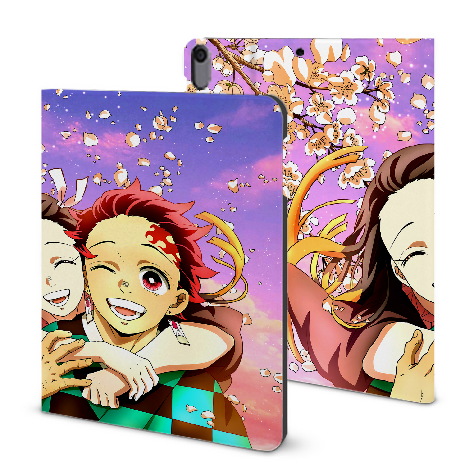 （画像用） 鬼滅の刃（きめつのやいば）竈門 炭治郎／かまど たんじろう Kamado Tanjirou IPad ケース ブック型 PUレザー TPU 耐衝撃 軽量 薄型 ペン収納なし 全面保護 IPad 各モデル対応